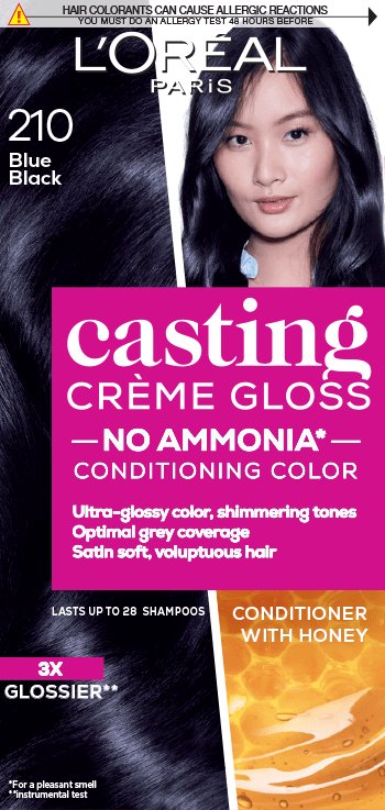 Боя за коса 210 Синьо черно Casting Creme Gloss Продуктово изображение