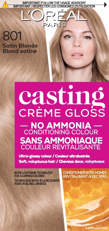 Боя за коса 801 Сатенено русо Casting Creme Gloss Продуктово изображение